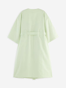 Butterfly bright pastel green coloured cotton waffle robe with adjustable tie belt and large pockets