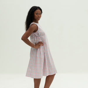 The Bow Dress | Pastel Gingham