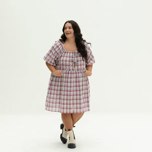 The Breeze Dress | Magenta Check