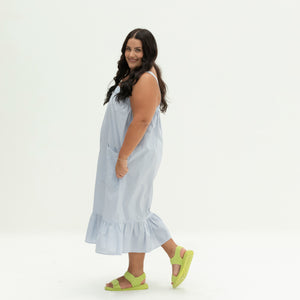 The Picnic Dress | Light Blue Stripe