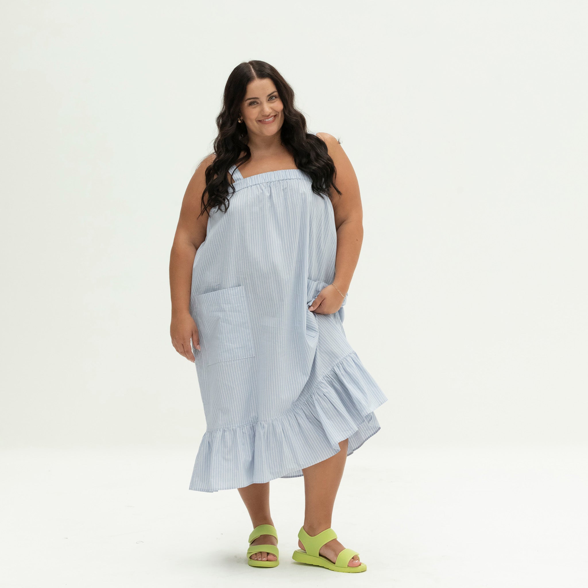 The Picnic Dress | Light Blue Stripe