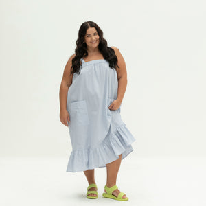 The Picnic Dress | Light Blue Stripe