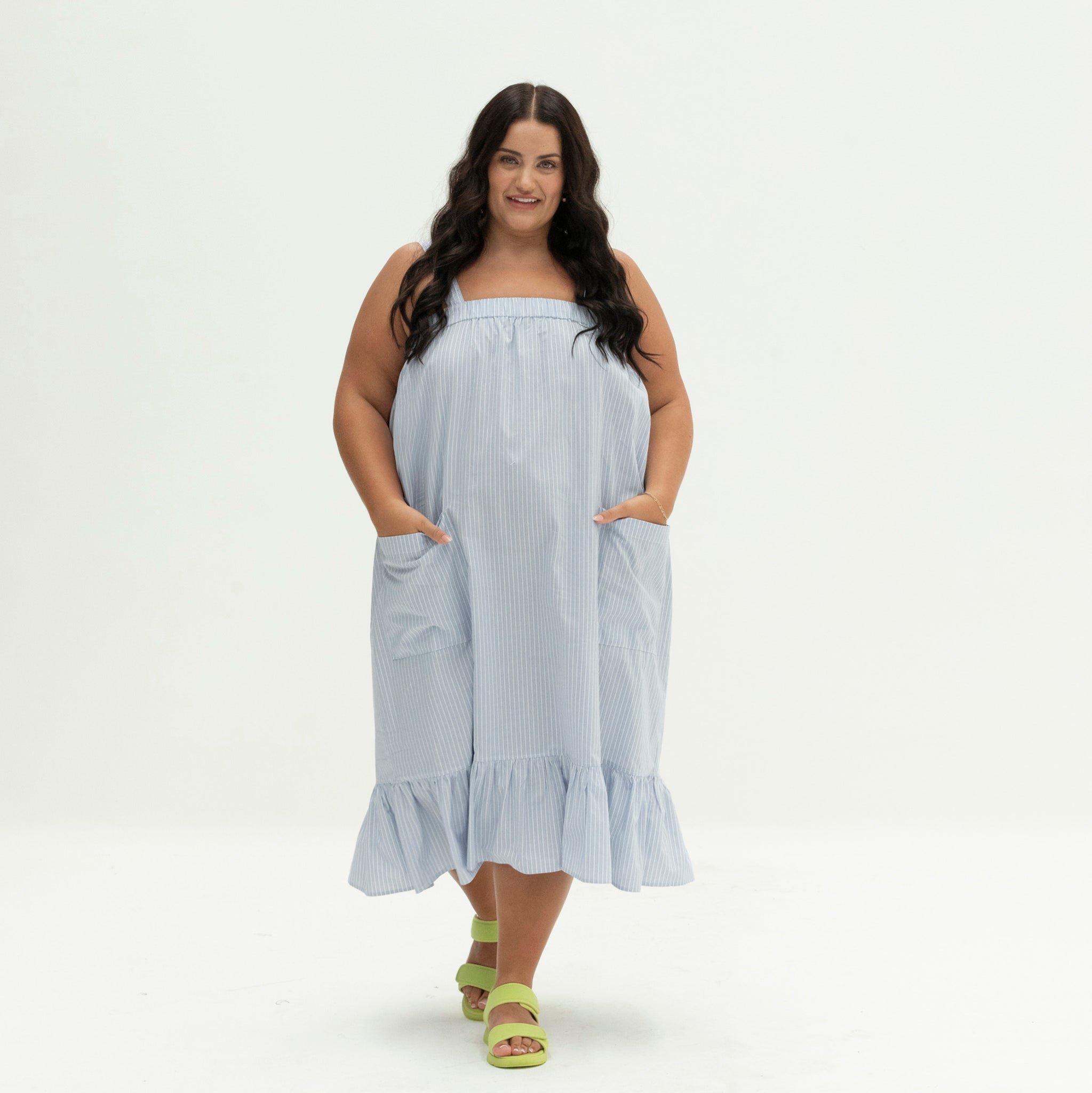 The Picnic Dress | Light Blue Stripe