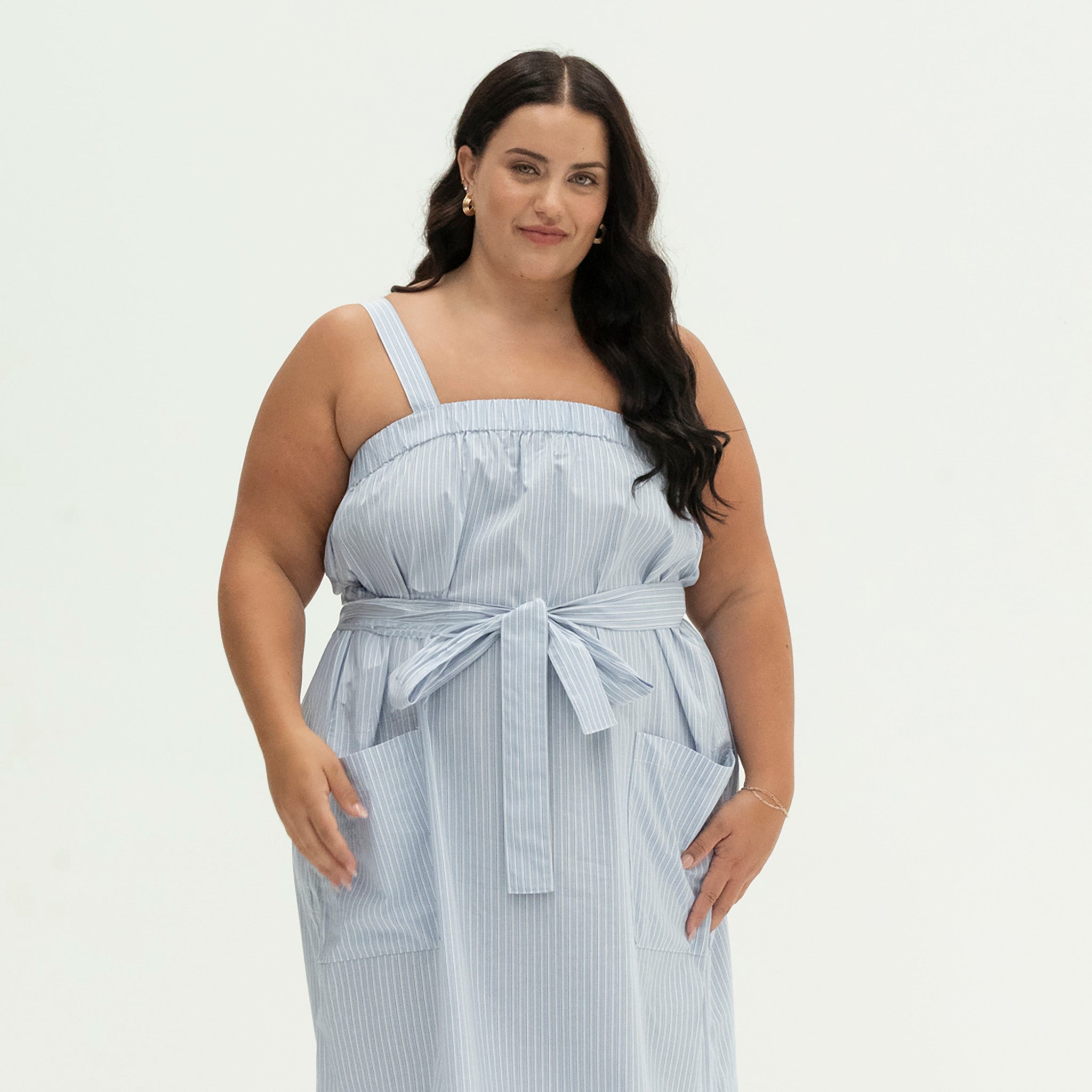 The Picnic Dress | Light Blue Stripe