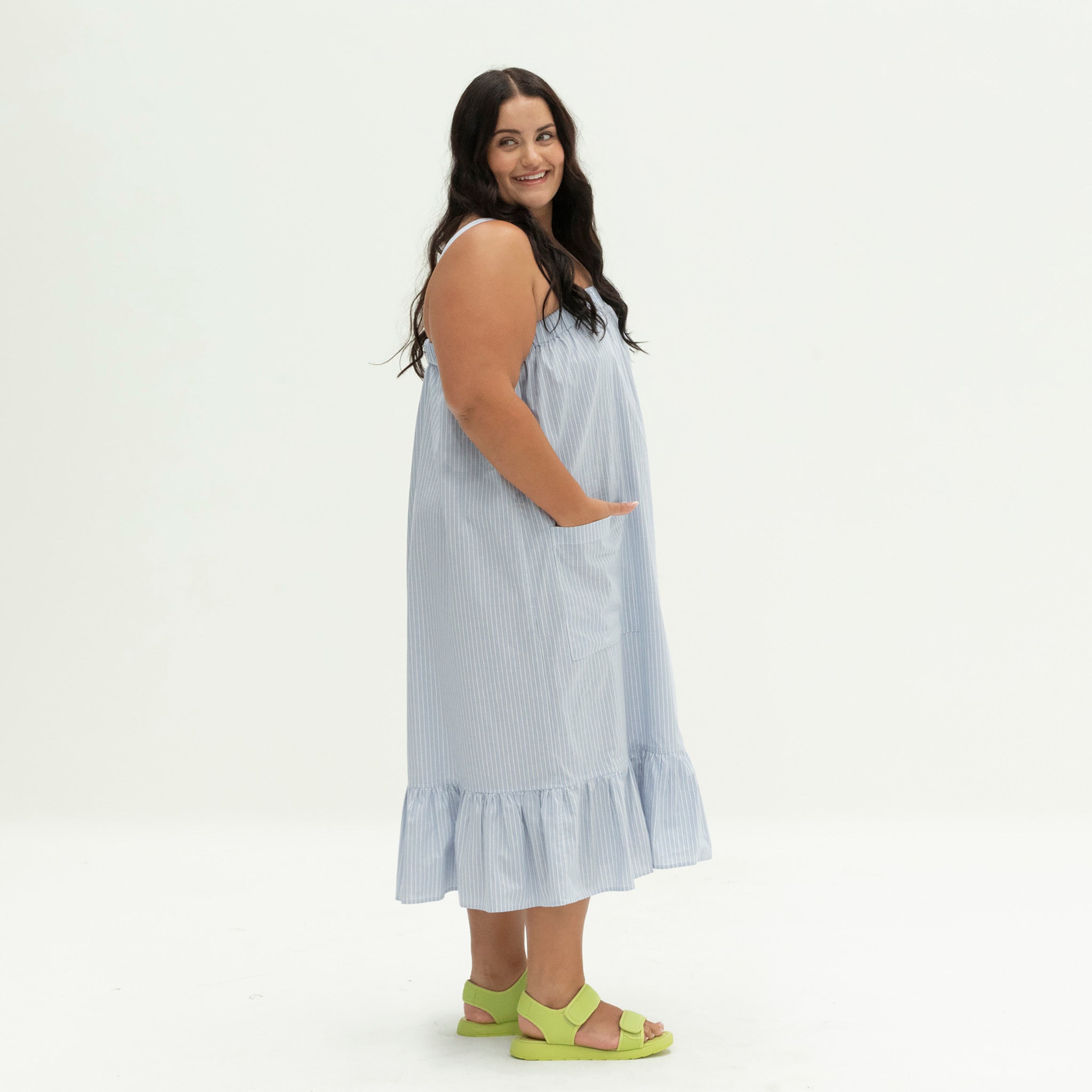 The Picnic Dress | Light Blue Stripe