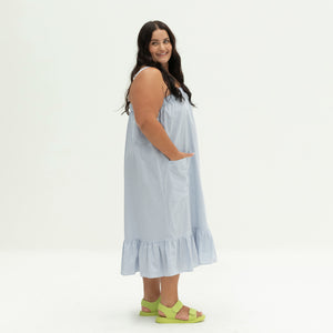 The Picnic Dress | Light Blue Stripe