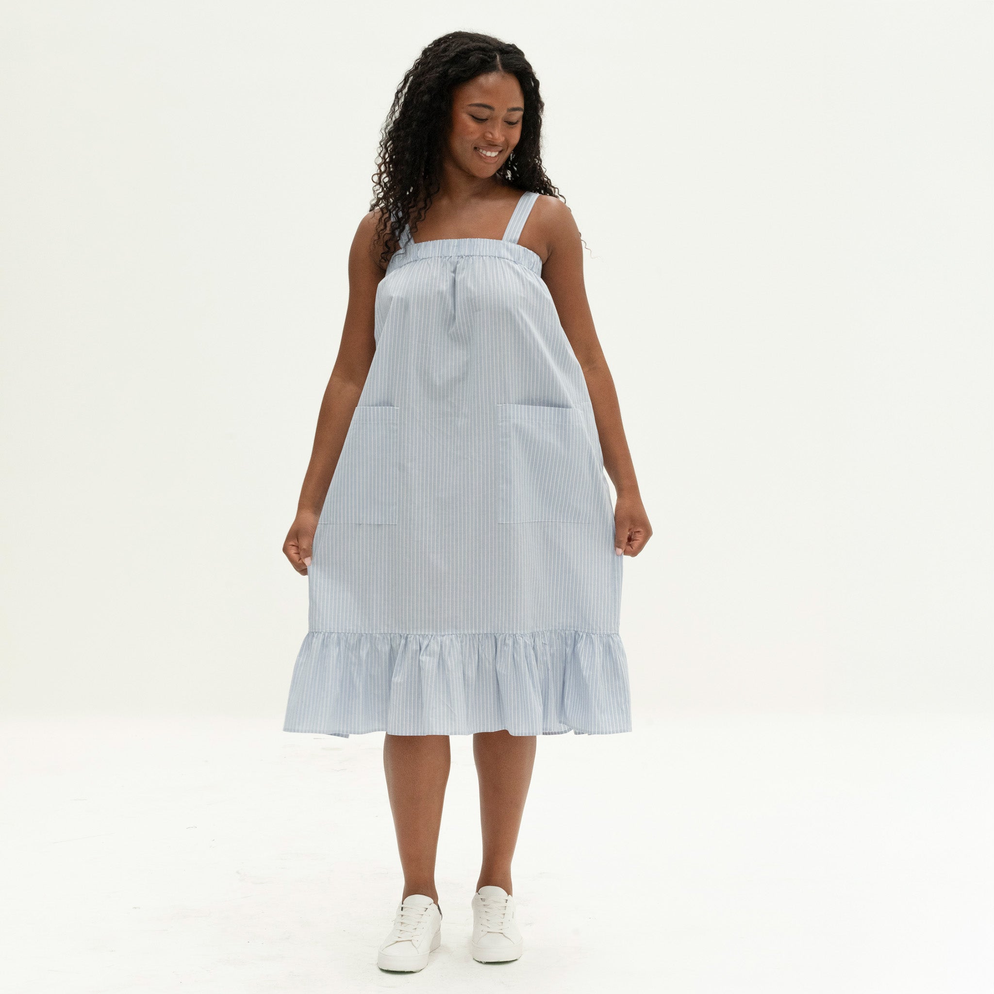 The Picnic Dress | Light Blue Stripe