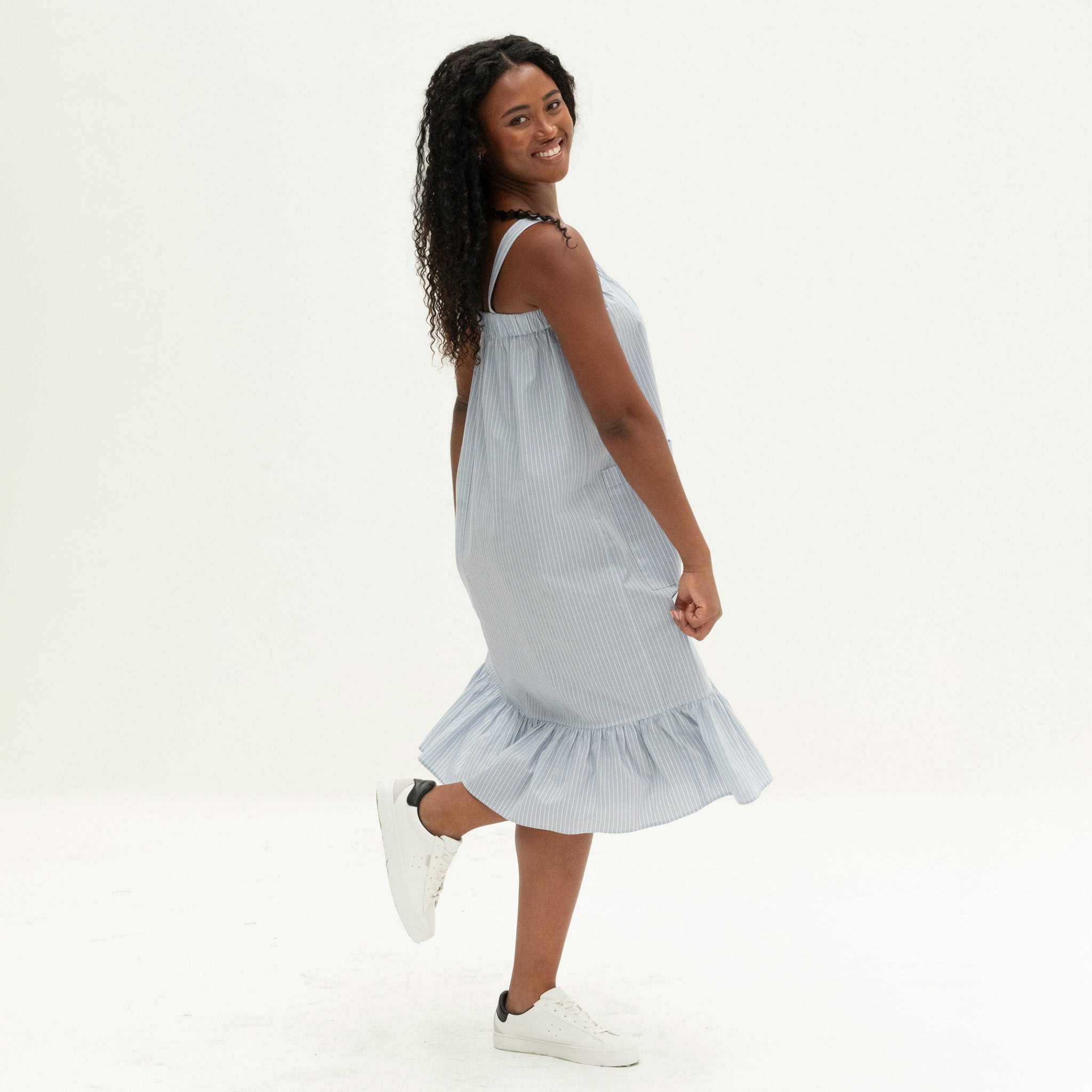 The Picnic Dress | Light Blue Stripe