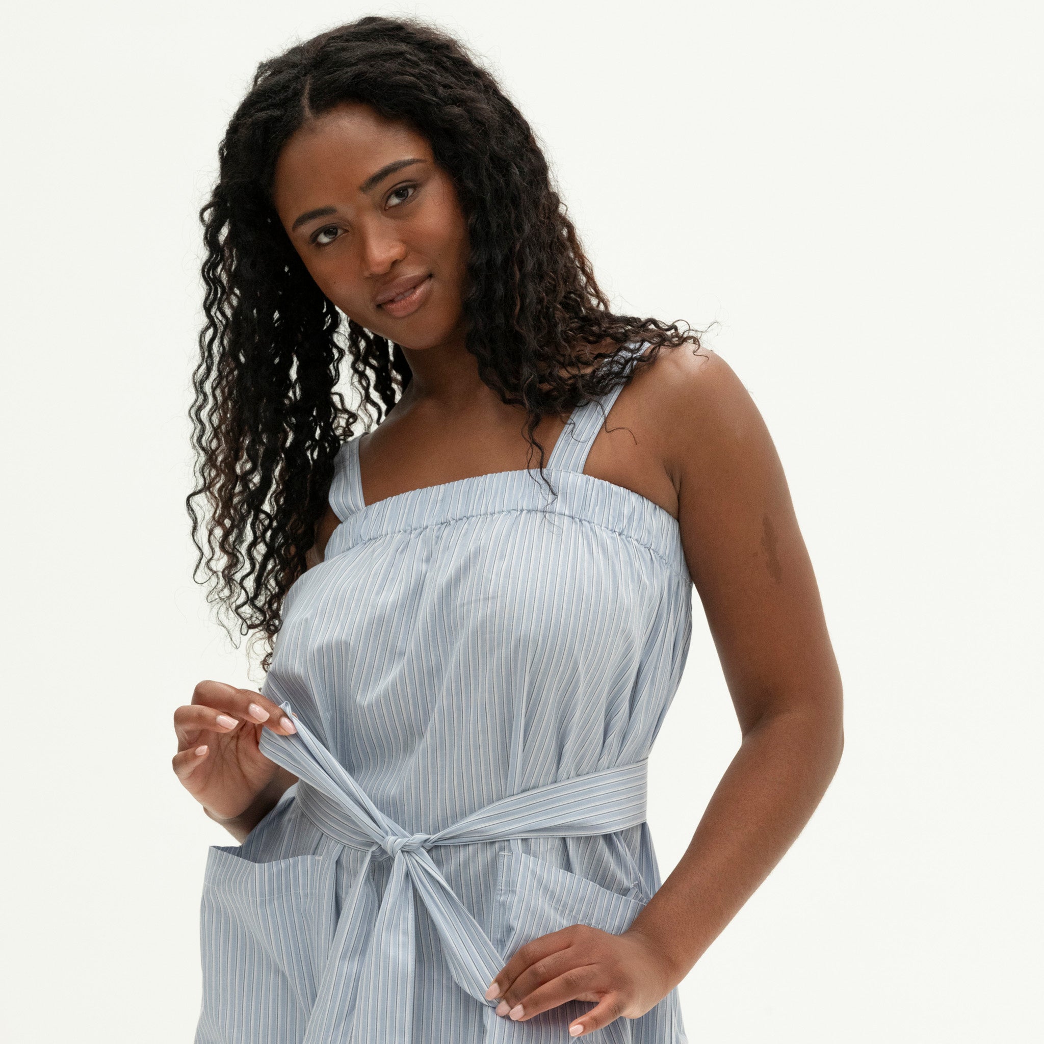 The Picnic Dress | Light Blue Stripe