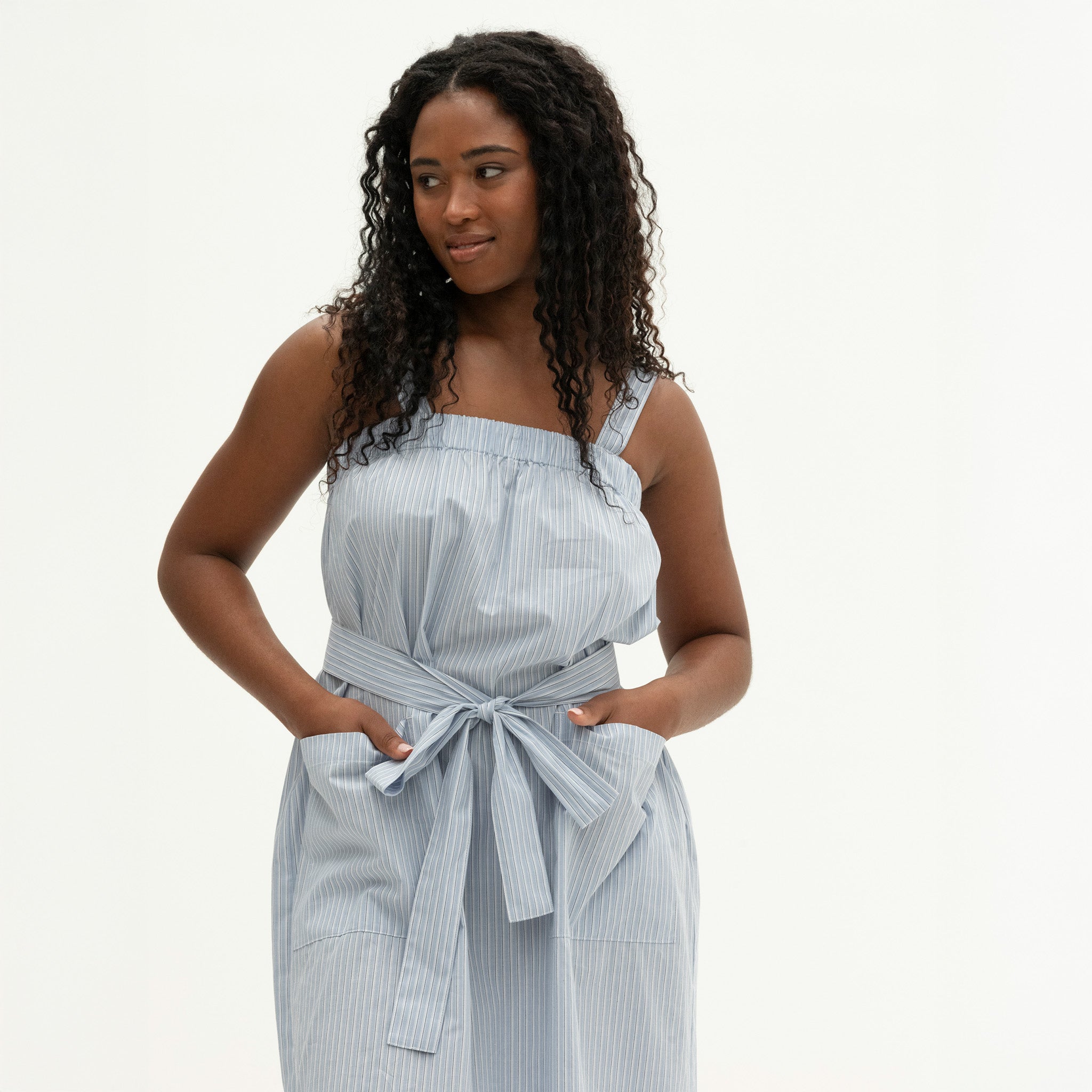 The Picnic Dress | Light Blue Stripe