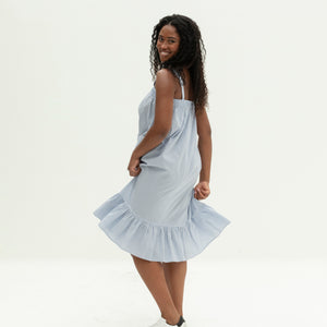 The Picnic Dress | Light Blue Stripe