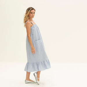 The Picnic Dress | Light Blue Stripe