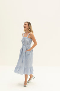 The Picnic Dress | Light Blue Stripe