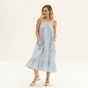 The Picnic Dress | Light Blue Stripe