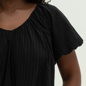 The Anywhere Dress | Black Jacquard Stripe